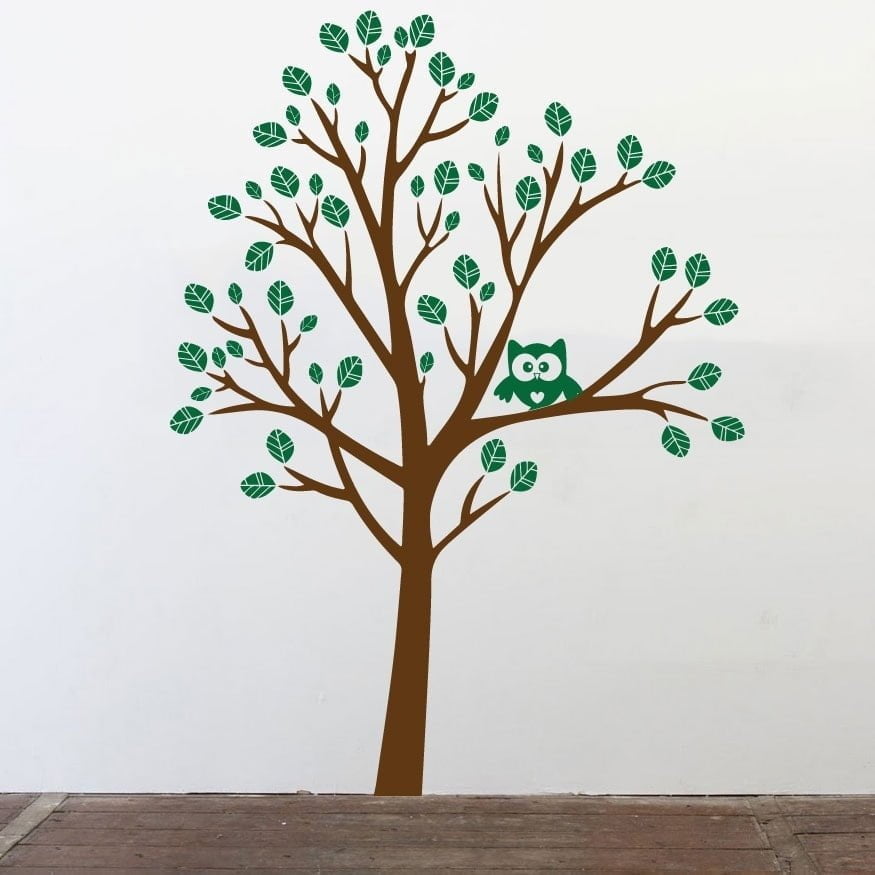 Flot Træ I To Farver - Wallsticker